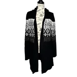 Love Ellie SMALL Helga Fair Isle Hooded Cardigan - Stitch Fix Open Front Soft